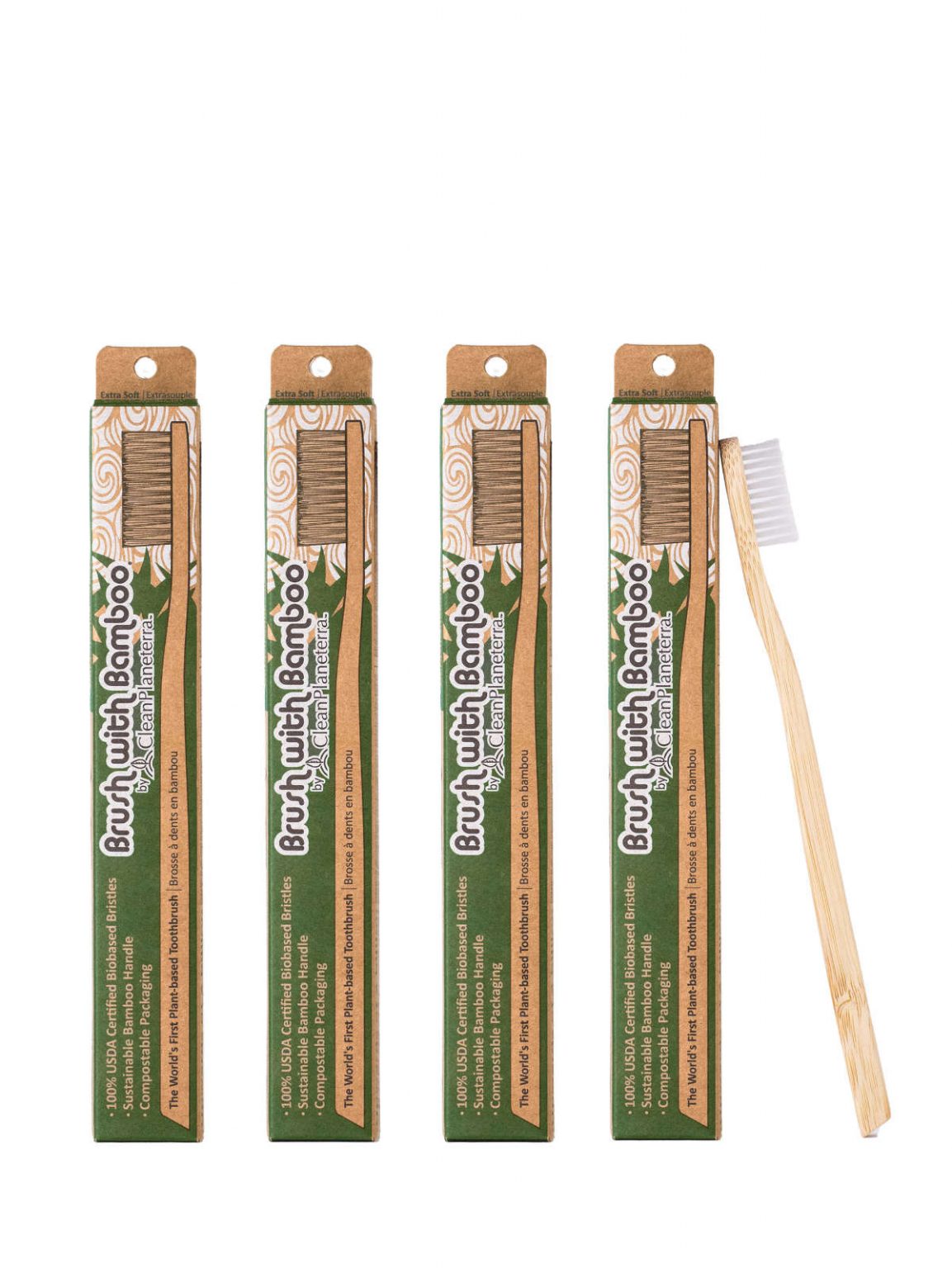 Extra Soft Bamboo Toothbrush Adult Brush with Bamboo®