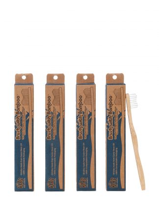 kids 4 pack of bamboo toothbrushes by Brush with Bamboo