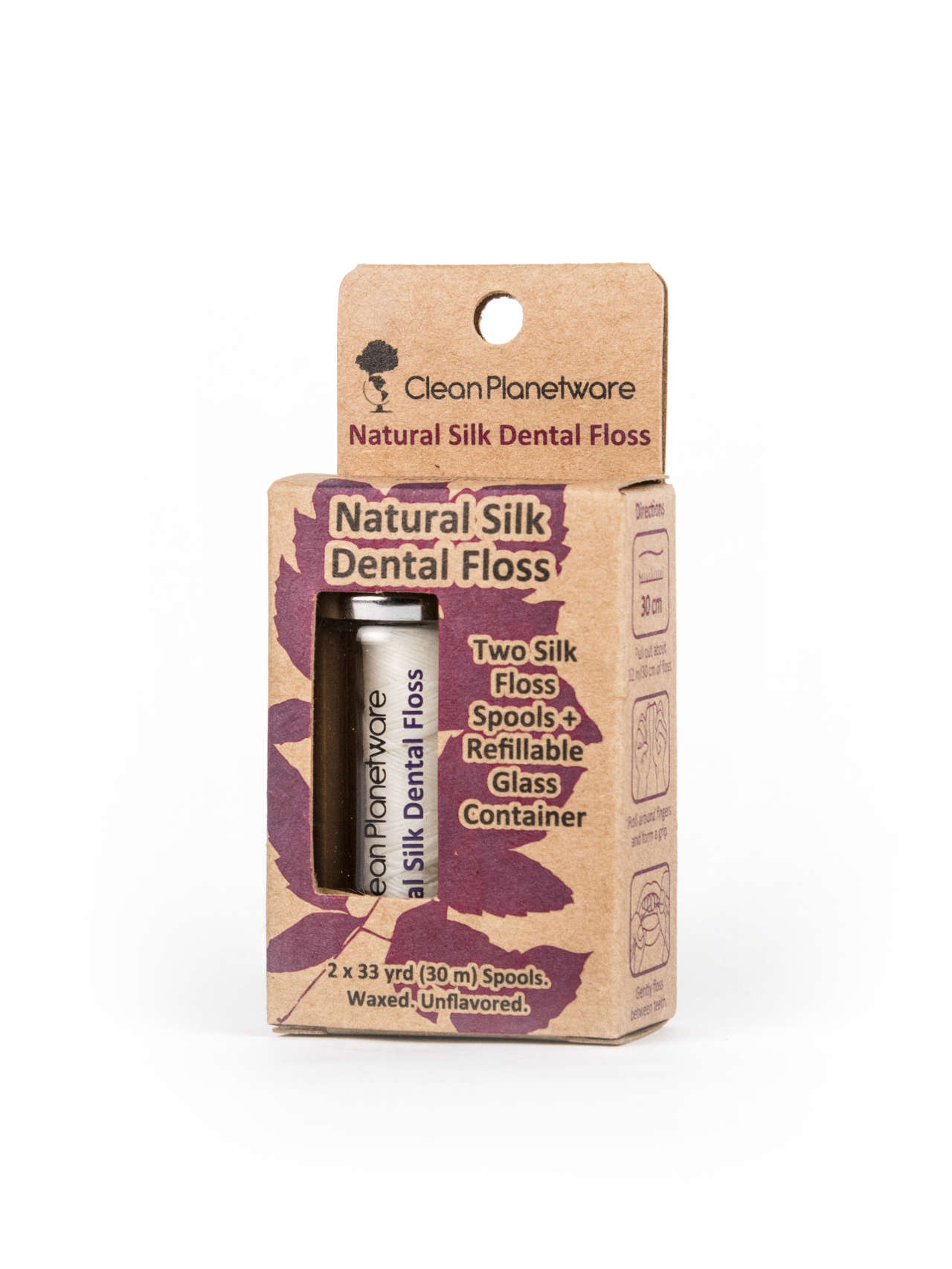 Natural Silk Dental Floss Brush with Bamboo